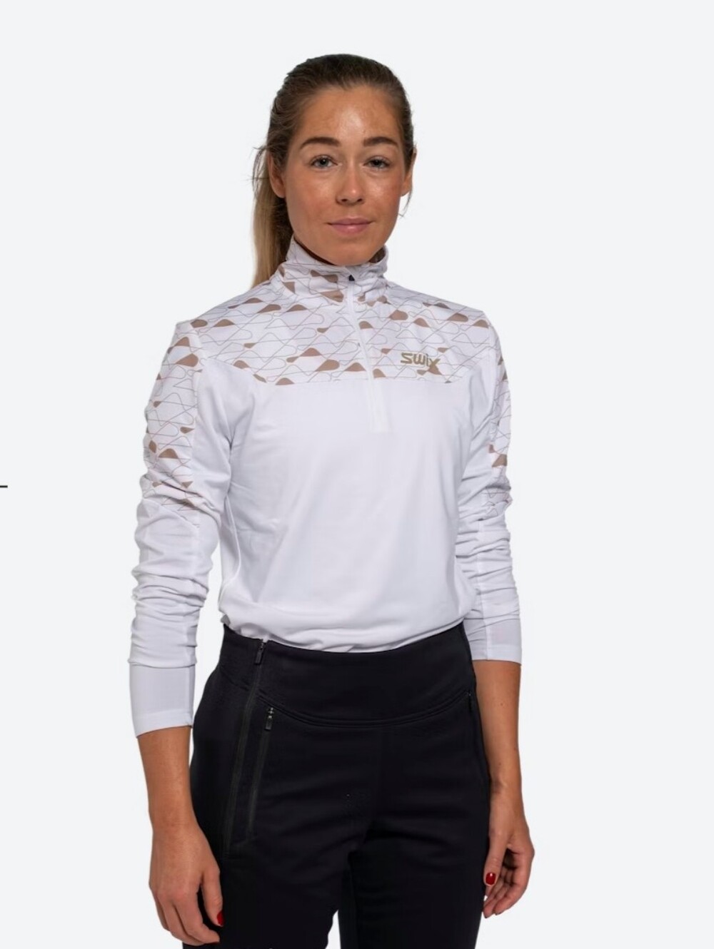 Swix Infinity Light Half Zip Long Sleeve Pullover Top Women's Large Activewear
